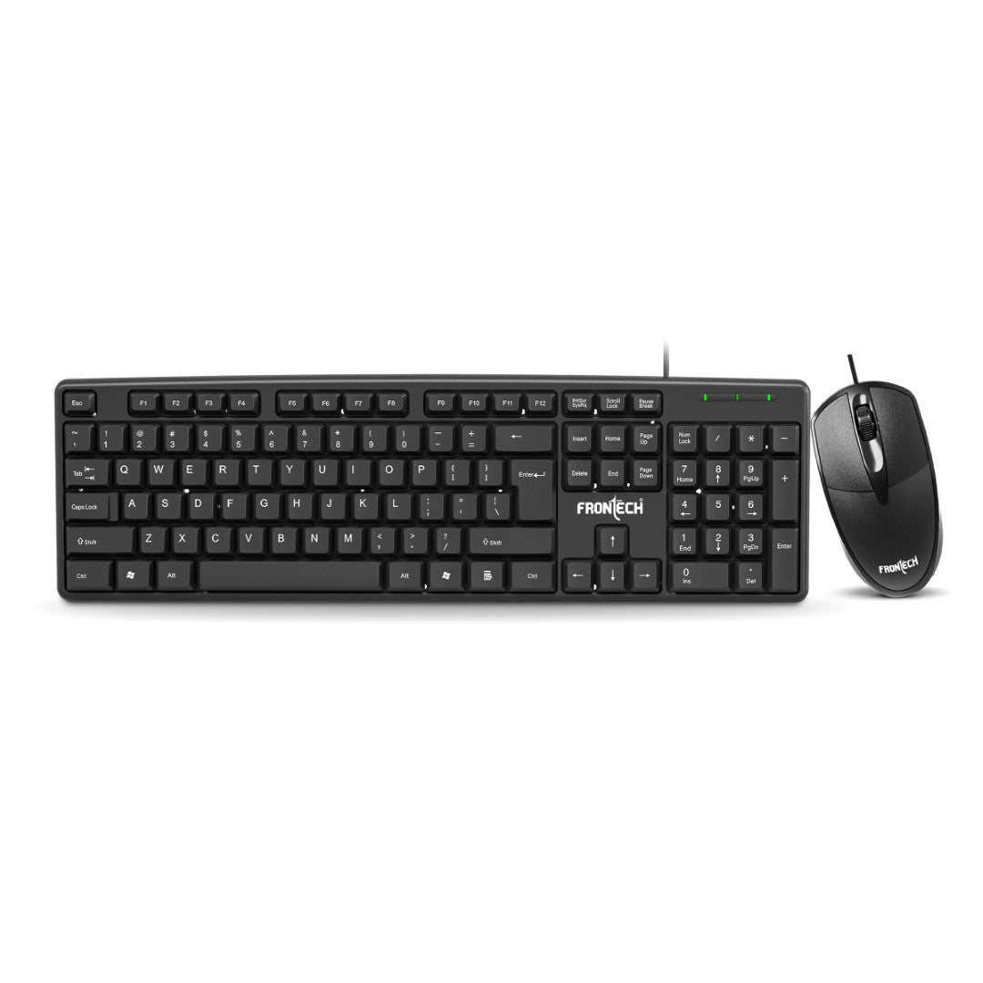 Frontech Wired Membrane Keyboard and Mouse Combo with Retractable Stands (KB-0012) Frontech Wired Membrane Keyboard and Mouse Combo with Retractable Stands (KB-0012)